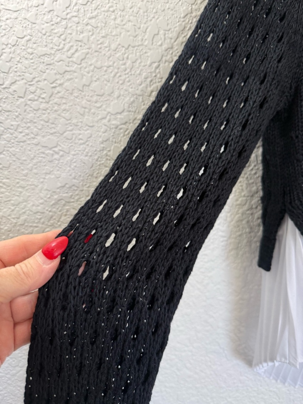 Maeve for‎ Anthropologie Layered Knit Sweater|  Pleated Hem | Boho Chic | Size M - Picture 10 of 13